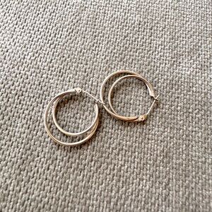 Solid White Gold Hoops